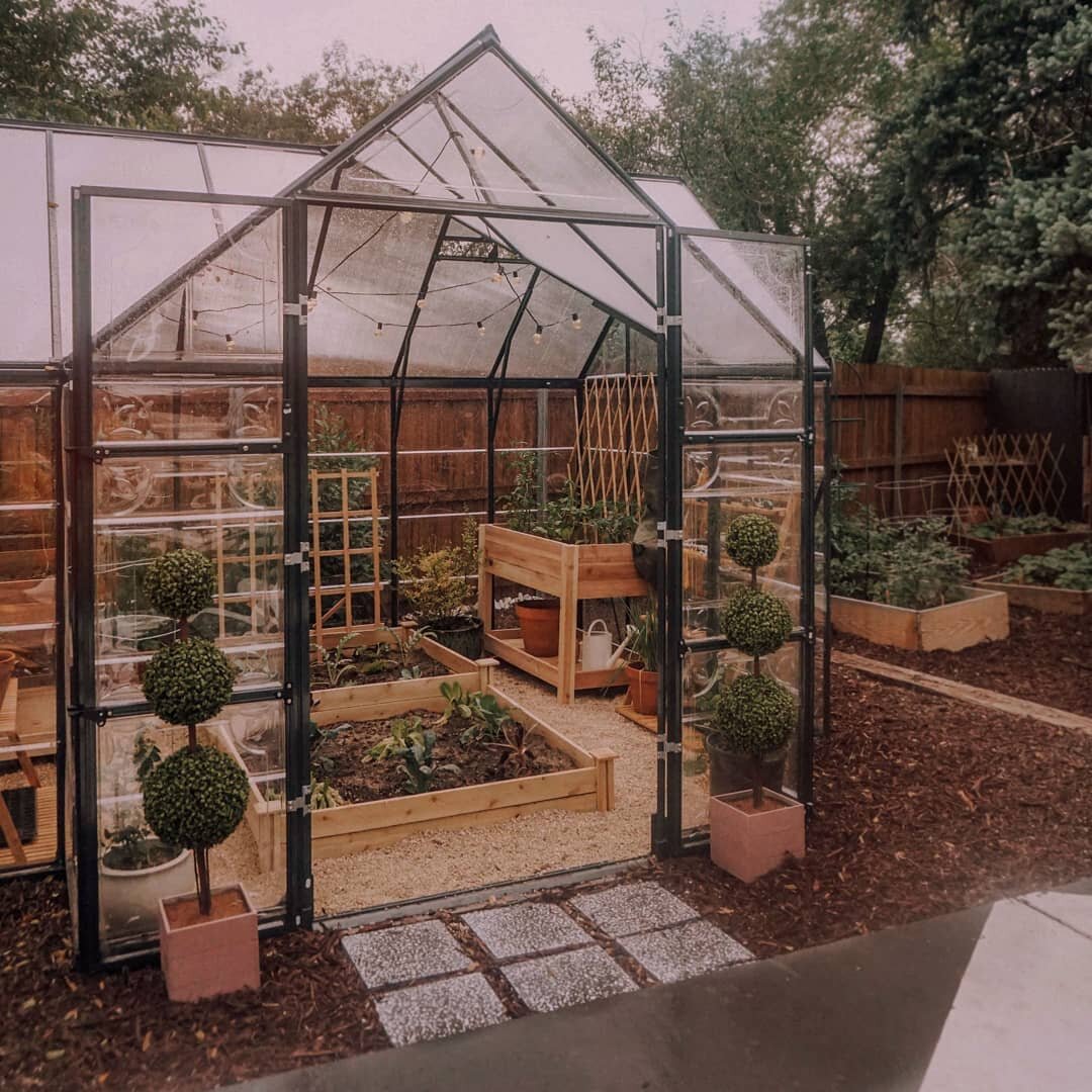We built a greenhouse!!! So many long hours of welding and planning and sketching! Jk, it's from a kit, but shit, it still took forever! 🤣 Seriously though, I'm so in love with it and am already learning so much about greenhouse gardening and making lots of mistakes and killing lots of garden plants. 🤣 We do have a lot of green babies thriving though and the best part is how it blocks the tarp. 🤣 (Iykyk) 😜
.
.
.
.
.
.
.
.
.
.
.
.
.
.
#garden
#outdoors
#outdoorspaces
#gardenlife
#gardendesign
#howyouhome 
#myplantaesthetic 
#apartmenttherapy 
#dominomag 
#urbanjunglebloggers 
#plantsmakepeoplehappy 
#myhygeehome 
#hometohave 
#currenthomeview 
#inmydomain
#gardenlove
#showmeyourstyled 
#homeinspo
#hunkerhome
#betterhomesandgardens